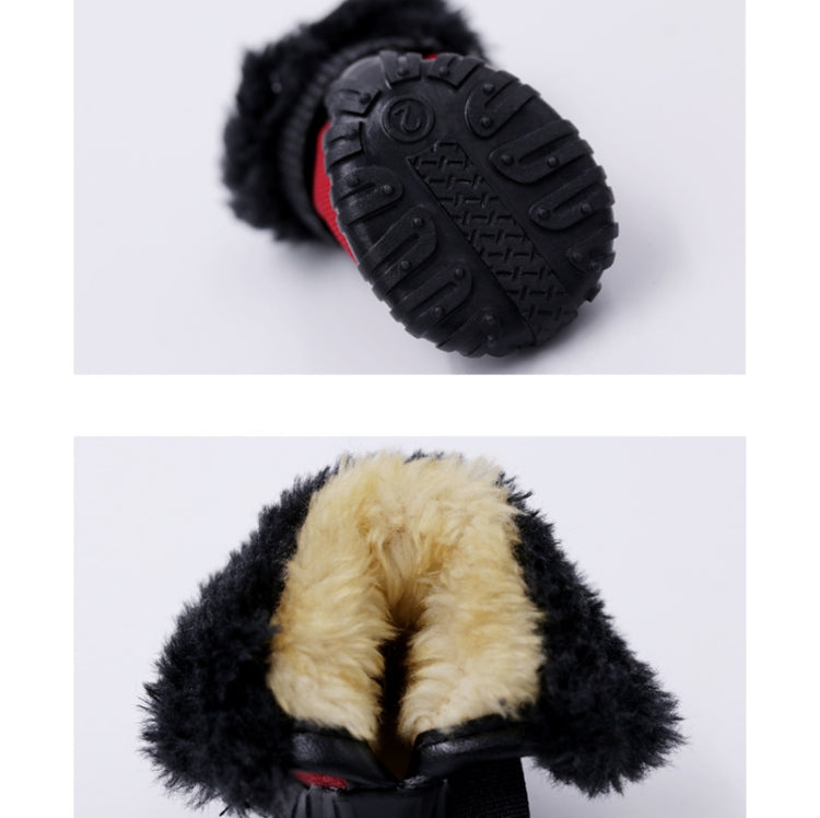 4 PCS/Set Pet AutumnWinter Thicken Cotton Shoes Dog Warm And Non-Slip Shoes, Size: No. 5