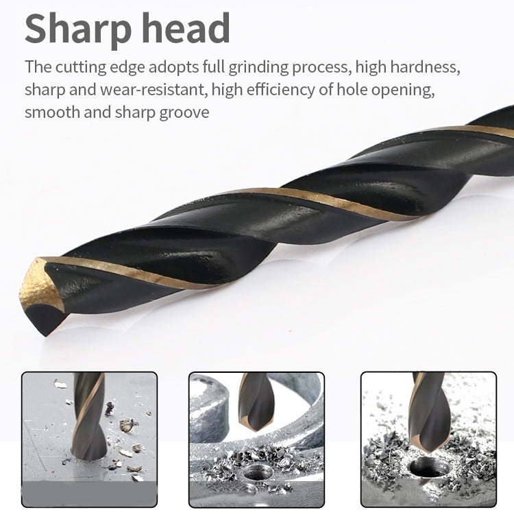 5 PCS 12.5mm Steel Plate High-Speed Steel 4341 Black Yellow Twist Drill