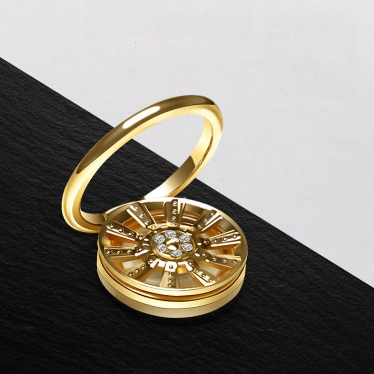 3 PCS Ring Gyro Phone Holder Zinc Alloy Multi-Function Rotating Phone Ring Holder, Colour:  With Diamonds (Gold)