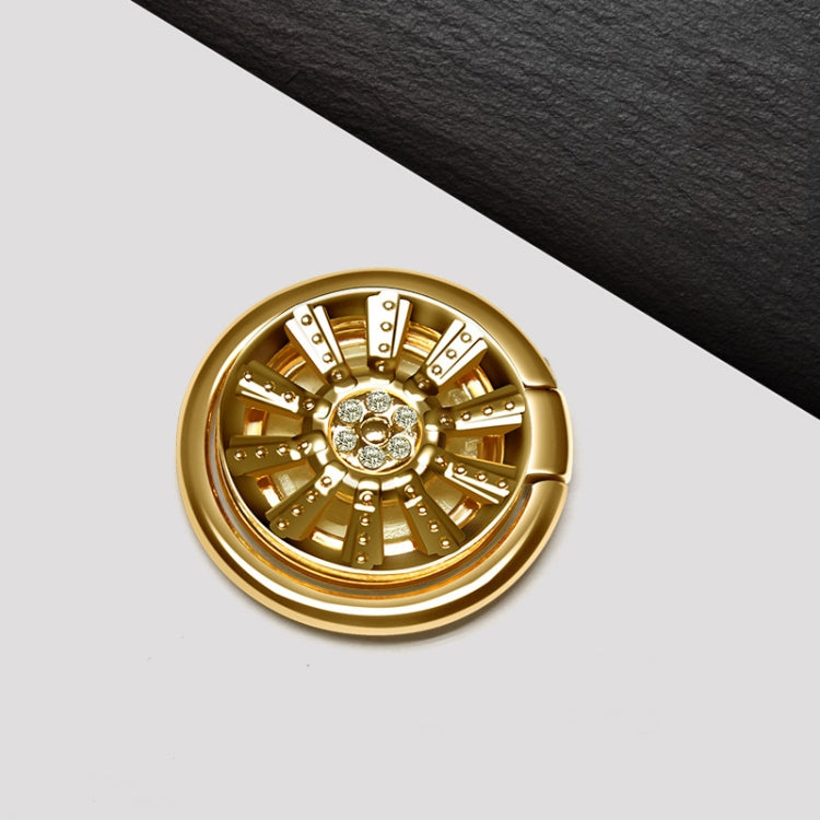 3 PCS Ring Gyro Phone Holder Zinc Alloy Multi-Function Rotating Phone Ring Holder, Colour:  With Diamonds (Gold)