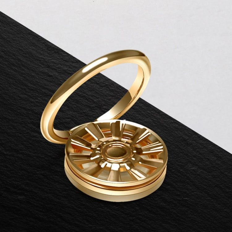 3 PCS Ring Gyro Phone Holder Zinc Alloy Multi-Function Rotating Phone Ring Holder, Colour:  Without Diamonds (Gold)
