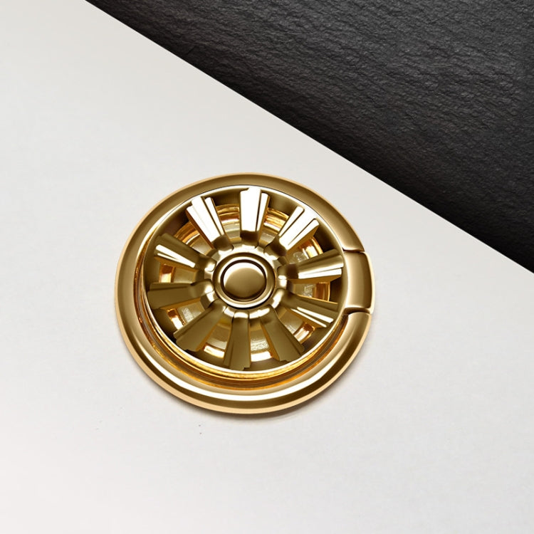 3 PCS Ring Gyro Phone Holder Zinc Alloy Multi-Function Rotating Phone Ring Holder, Colour:  Without Diamonds (Gold)