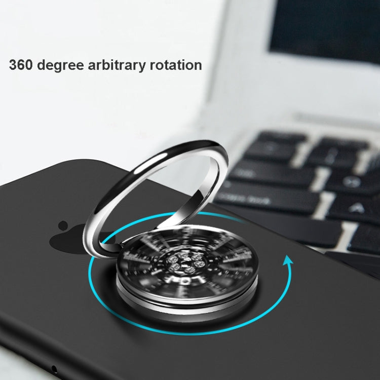 3 PCS Ring Gyro Phone Holder Zinc Alloy Multi-Function Rotating Phone Ring Holder, Colour: Without Diamonds (Silver)