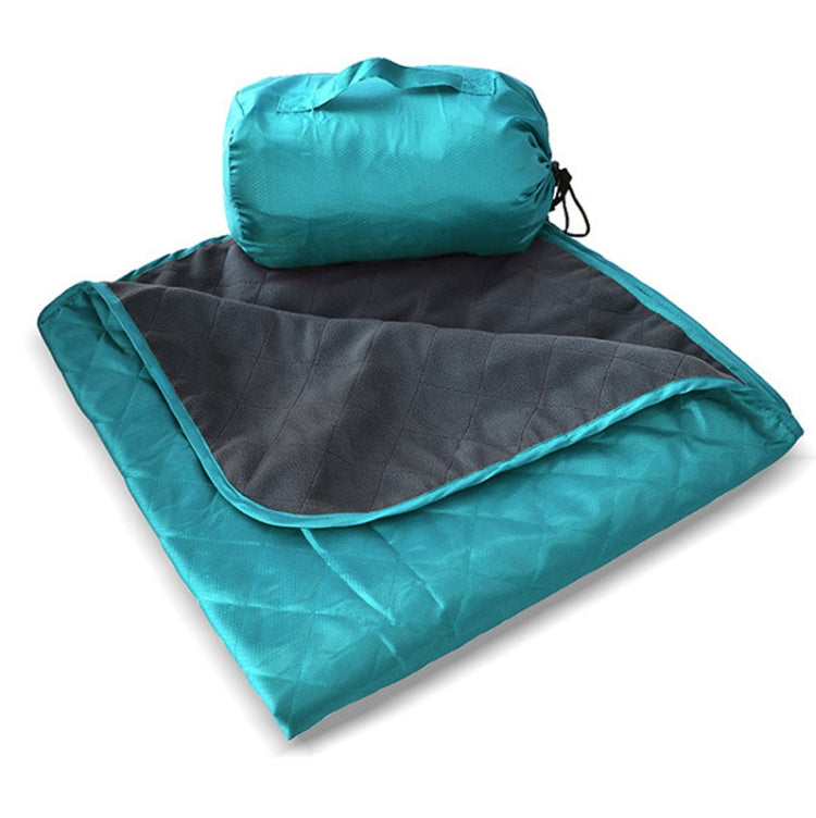 Mountaineering Field Camping Mat Warm Fleece Picnic Mat Office Sofa Air Conditioning Blanket(Lake Blue)