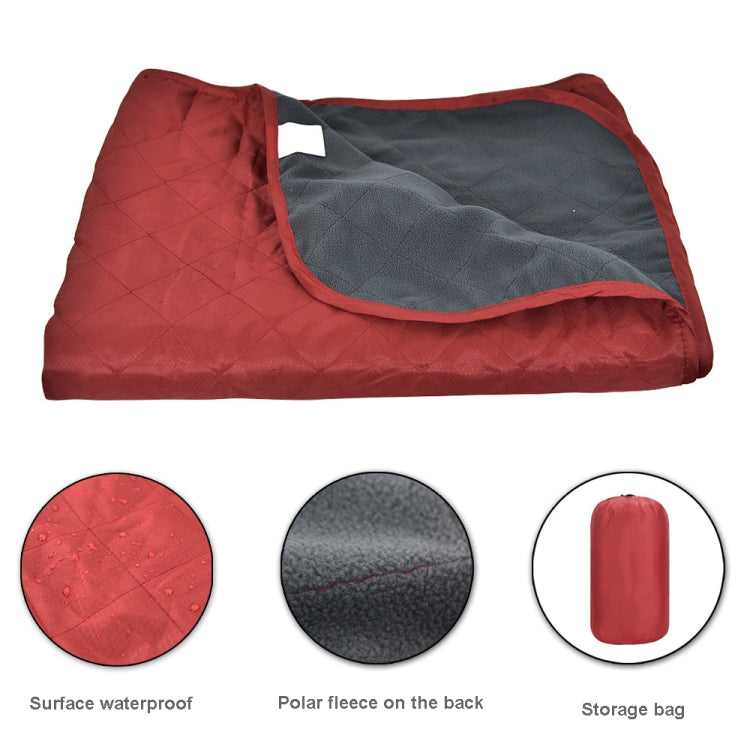 Mountaineering Field Camping Mat Warm Fleece Picnic Mat Office Sofa Air Conditioning Blanket(Lake Blue)