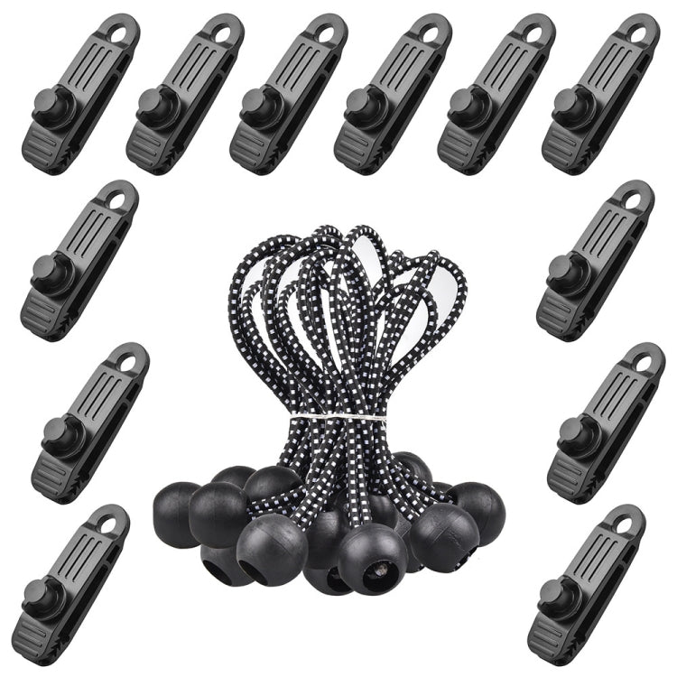10 PCS Outdoor Camping Canopy Windproof Clip Tent Additional Pull Point Plastic Clip Rainproof Tarp Fixing Clip, Colour: B Clip + Bouncy Ball