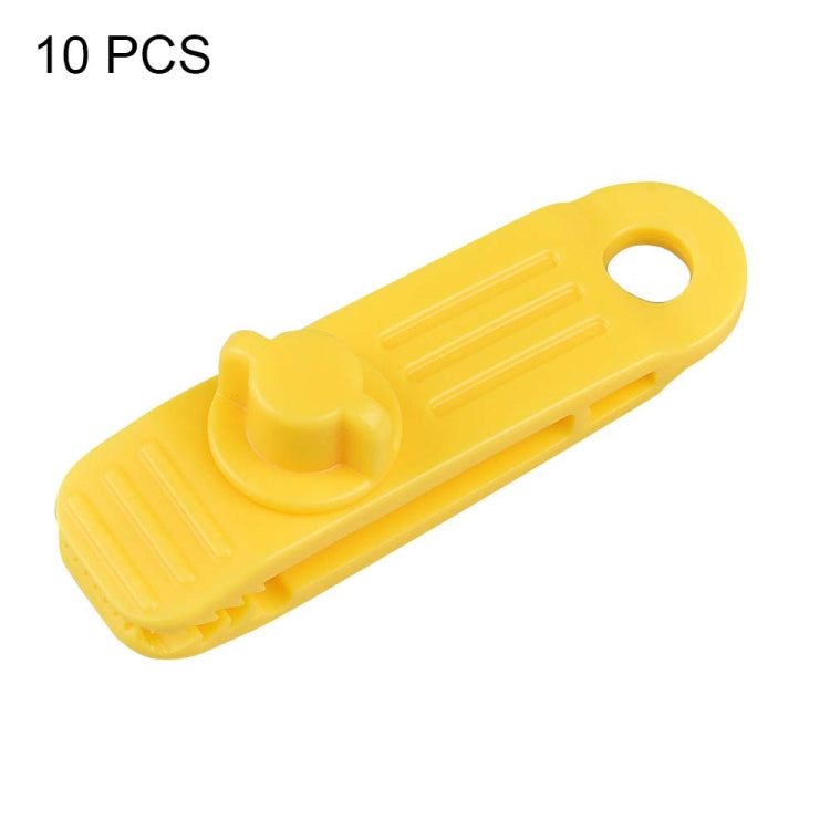 10 PCS Outdoor Camping Canopy Windproof Clip Tent Additional Pull Point Plastic Clip Rainproof Tarp Fixing Clip, Colour: B Clip (Yellow)