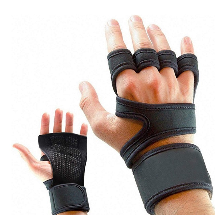 Half-Finger Sports Gloves Non-Slip Silicone Fitness Equipment Gloves Sports Compression Wristbands, Specification: Sï¼ˆBlackï¼‰