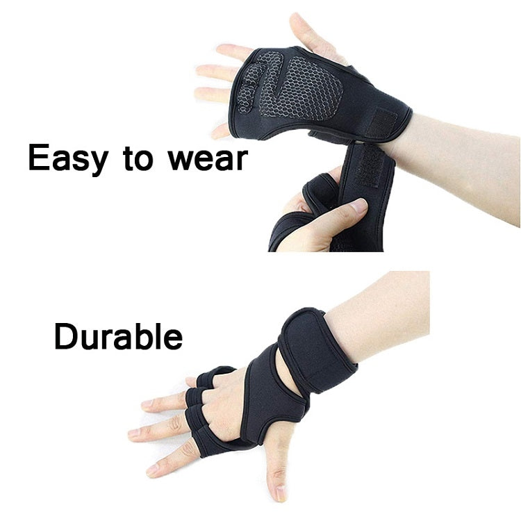 Half-Finger Sports Gloves Non-Slip Silicone Fitness Equipment Gloves Sports Compression Wristbands, Specification: XL ï¼ˆBlackï¼‰