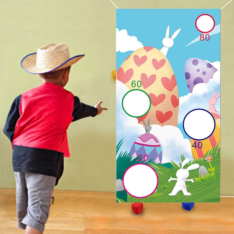 Easter Sandbag Projection Flag Bunny Egg Throwing Game Hanging Flag(W201219002)