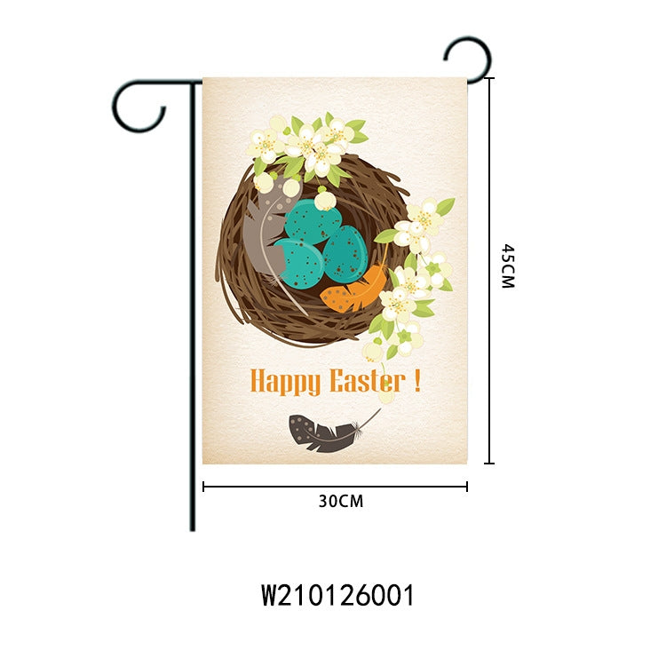 3 PCS Easter Garden Flag Banner Courtyard Garden Banner