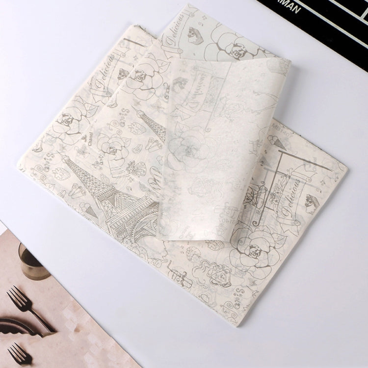 2 Packs Cake Greaseproof Paper Baking Packaging Plate Paper Hamburger Paper, Colour: Gray Tower
