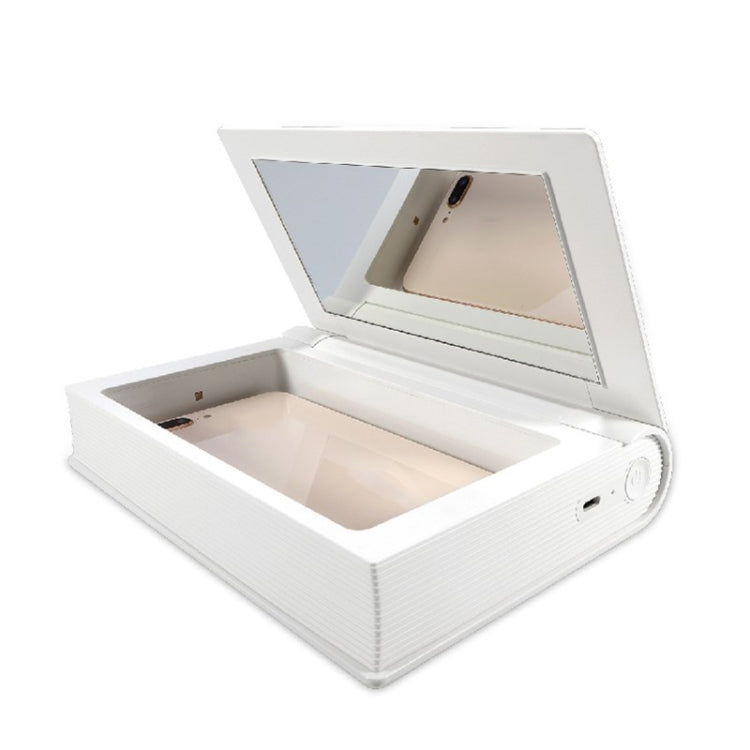 UVCXD001 Smart Induction Portable Multifunctional UV Disinfection Box Sterilization Beauty Storage Box with Mirror(White)