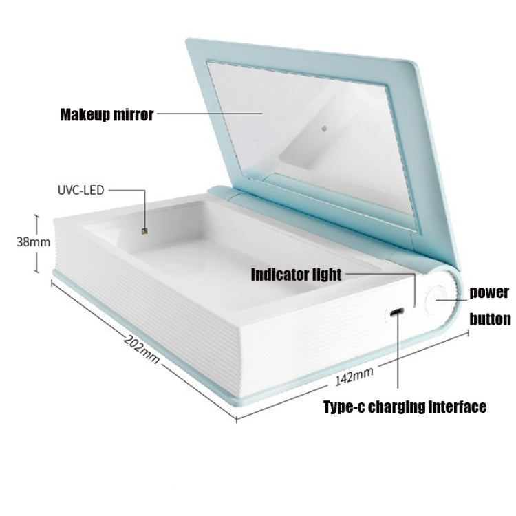 UVCXD001 Smart Induction Portable Multifunctional UV Disinfection Box Sterilization Beauty Storage Box with Mirror(White)
