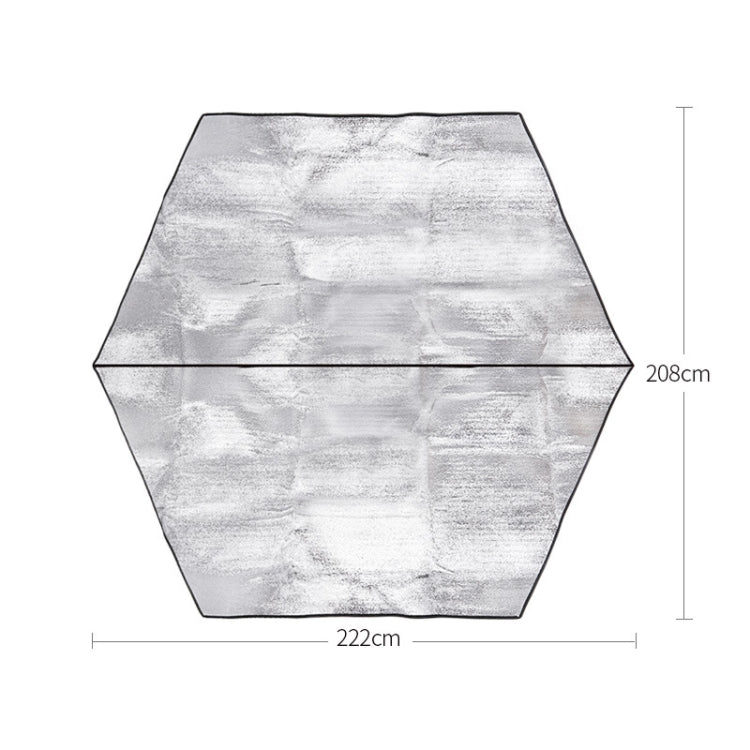Outdoor Double-Sided Aluminum Film Moisture-Proof Mat Is Suitable For Hexagonal Tents Waterproof And Heat-Insulating Picnic Mat, Size: 208x222cm