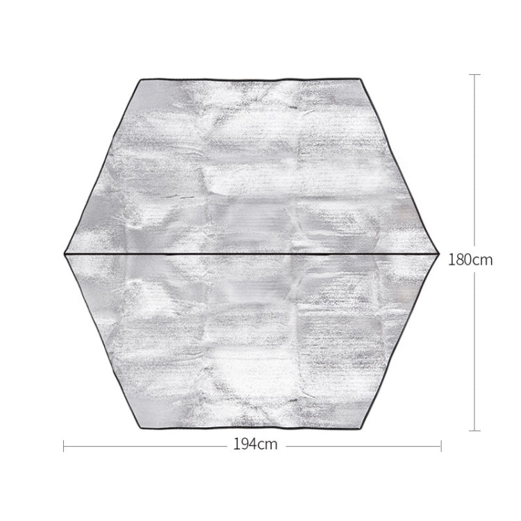 Outdoor Double-Sided Aluminum Film Moisture-Proof Mat Is Suitable For Hexagonal Tents Waterproof And Heat-Insulating Picnic Mat, Size: 180x194cm