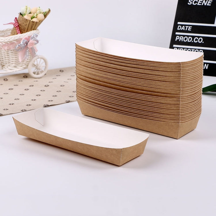 100 PCS Waterproof And Oil-Proof Food Packaging Box Disposable Coated Takeaway Fast Food Carton, Specification: No. 5 Coated Cattle Card