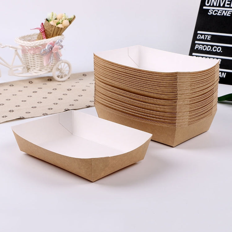 100 PCS Waterproof And Oil-Proof Food Packaging Box Disposable Coated Takeaway Fast Food Carton, Specification: No. 3 Coated Cattle Card