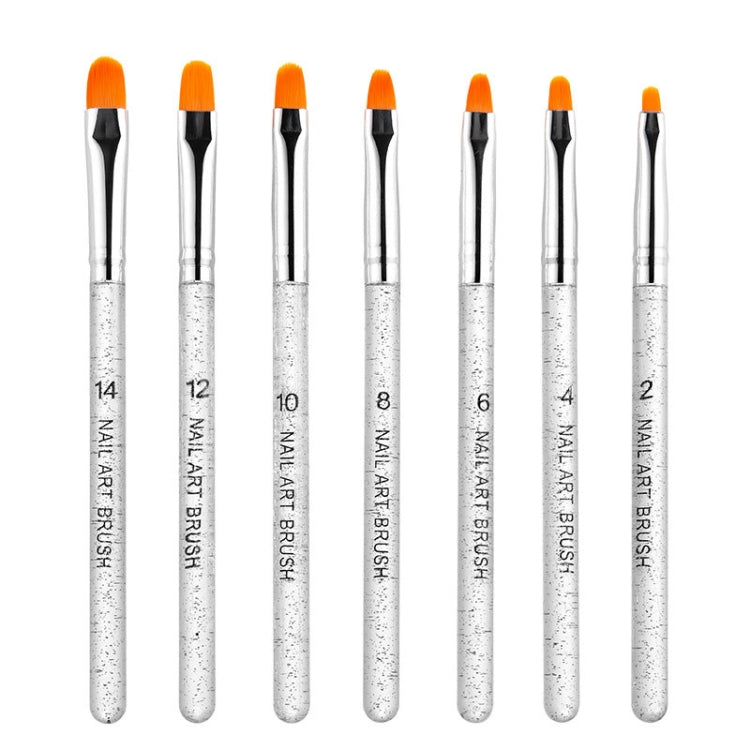 2 Sets 7 In 1 Phototherapy Pen Round Head Line Pen Transparent Rod Painted Pen Drawing Pen Nail Art Brush Tool