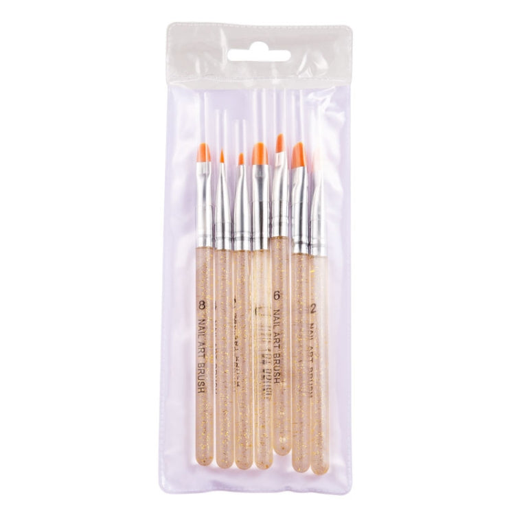 2 Sets 7 In 1 Phototherapy Pen Round Head Line Pen Transparent Rod Painted Pen Drawing Pen Nail Art Brush Tool