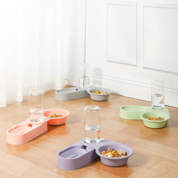 Pet Supplies Dog Cat Food Bowl Folding Rotating Double Bowl, Specification: Gray Without Bowl