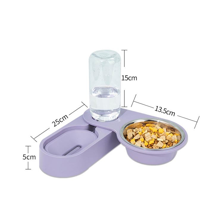 Pet Supplies Dog Cat Food Bowl Folding Rotating Double Bowl, Specification: Pink With Bowl