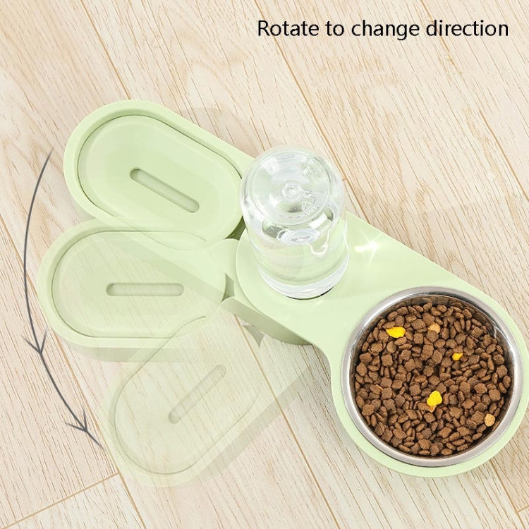 Pet Supplies Dog Cat Food Bowl Folding Rotating Double Bowl, Specification: Pink With Bowl
