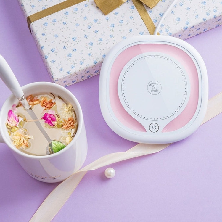 55 Degree Warm Cup Thermostat Cup with Heating Coaster Adjustable Temperature Cup Lid Ceramic Hand Warmer Cup