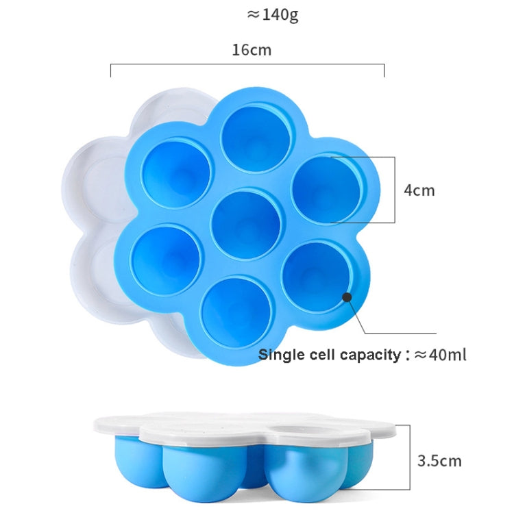 2 PCS Silicone Food Supplement Box Cake Mold Air Fryer Accessories,Random Color Delivery Seven-hole With Lid (140g)