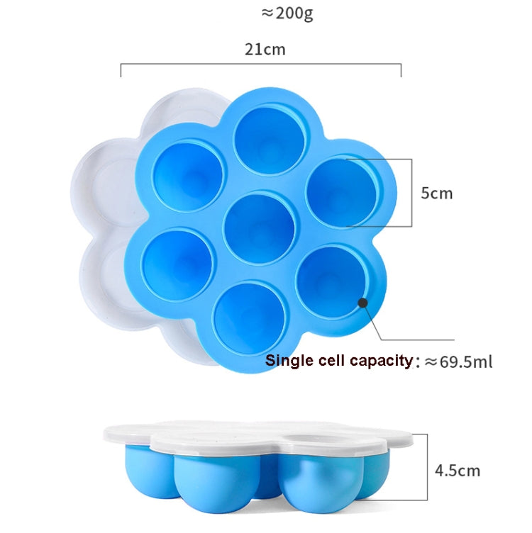 2 PCS Silicone Food Supplement Box Cake Mold Air Fryer Accessories,Random Color Delivery Seven-hole With Lid  (200g)