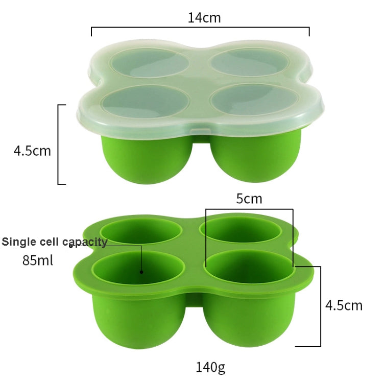 2 PCS Silicone Food Supplement Box Cake Mold Air Fryer Accessories,Random Color Delivery Four-hole With Lid  (140g)