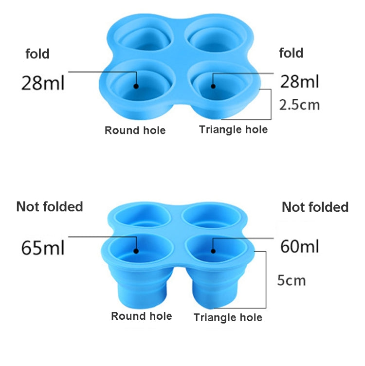 2 PCS Silicone Food Supplement Box Cake Mold Air Fryer Accessories,Random Color Delivery Folding Four-hole With Lid (140g)