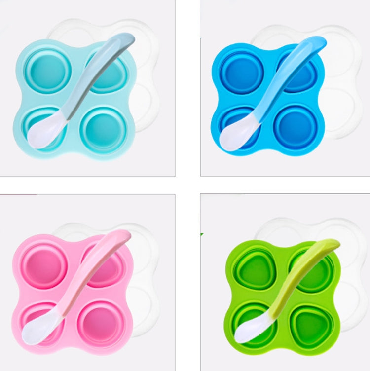 2 PCS Silicone Food Supplement Box Cake Mold Air Fryer Accessories,Random Color Delivery Folding Four-hole With Lid (140g)
