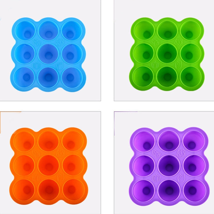 2 PCS Silicone Food Supplement Box Cake Mold Air Fryer Accessories,Random Color Delivery Nine-hole  With Lid (210g)