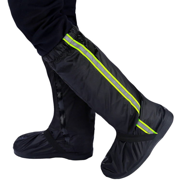 Oxford Cloth Men And Women Rain-Proof Shoe Covers Thickened Desert Sand-Proof Rain Boots  XXL  (Black)