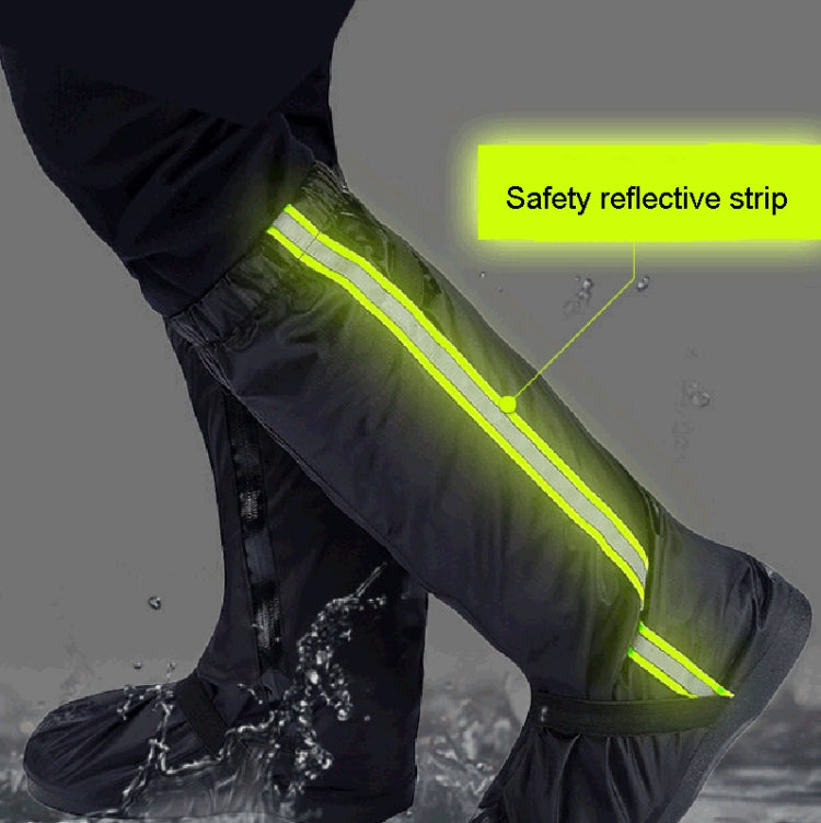 Oxford Cloth Men And Women Rain-Proof Shoe Covers Thickened Desert Sand-Proof Rain Boots XL (Red)