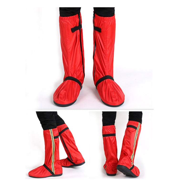 Oxford Cloth Men And Women Rain-Proof Shoe Covers Thickened Desert Sand-Proof Rain Boots  XXL  (Red)