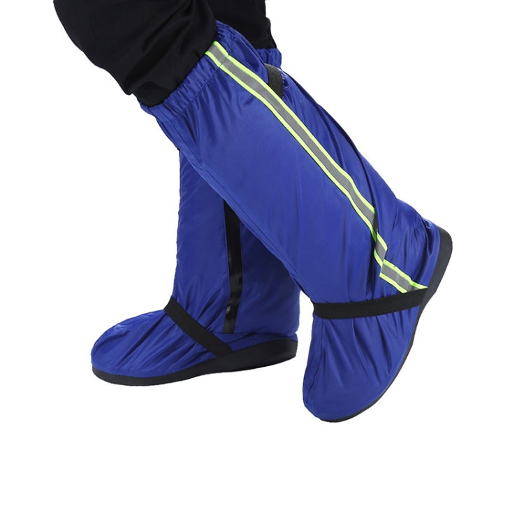 Oxford Cloth Men And Women Rain-Proof Shoe Covers Thickened Desert Sand-Proof Rain Boots  XL  (Blue)