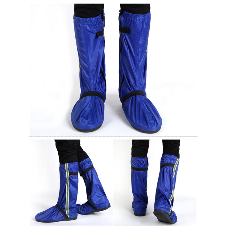 Oxford Cloth Men And Women Rain-Proof Shoe Covers Thickened Desert Sand-Proof Rain Boots  XL  (Blue)