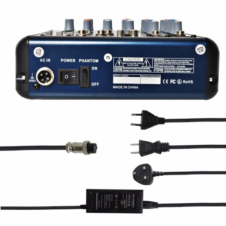 SMR6 Bluetooth USB Record 2 Mono + 2 stereo 6 Channels 3 Band EQ 16 DSP Effect USB Professional Audio Mixer