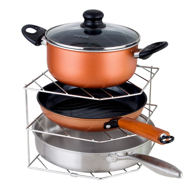 304 Stainless Steel Kitchen Pot Rack Dish Storage Rack Multifunctional Corner Rack Pentagonal Section