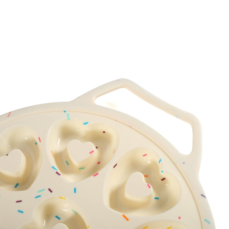 9-Hole Heart-Shaped Donut Baking Tool Framed Non-Stick Silicone Cake Mold