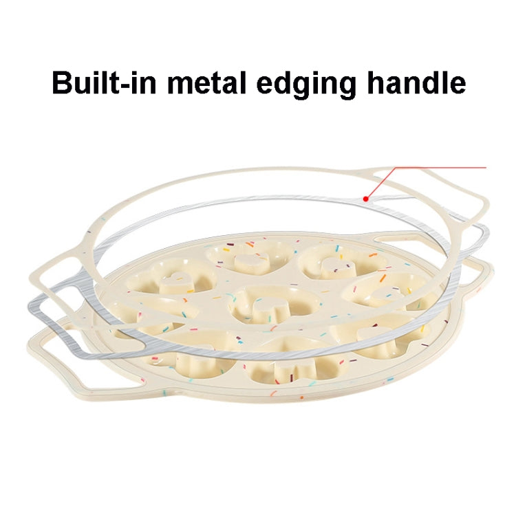 9-Hole Heart-Shaped Donut Baking Tool Framed Non-Stick Silicone Cake Mold