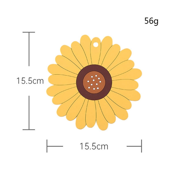 3 PCS PVC Sunflower Table Mat Silicone Coaster Household Waterproof Non-Slip Insulation Pad, Specification: Medium(Yellow)