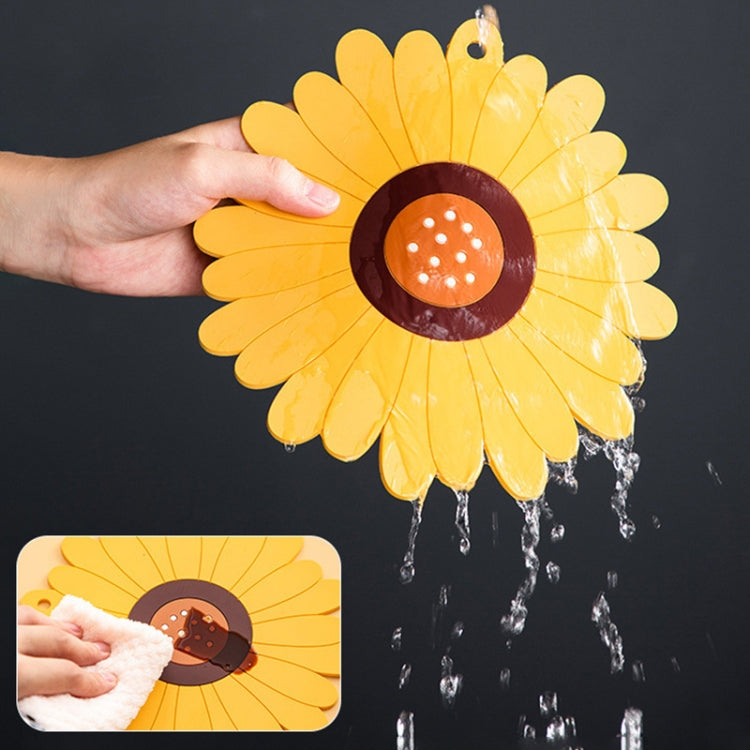 3 PCS PVC Sunflower Table Mat Silicone Coaster Household Waterproof Non-Slip Insulation Pad, Specification: Large(Yellow)
