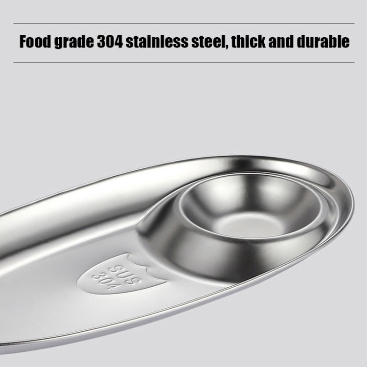 2 PCS Stainless Steel Seasoning Plate Split Plate Sauce Plate Hotel Barbecue Snack Plate Small