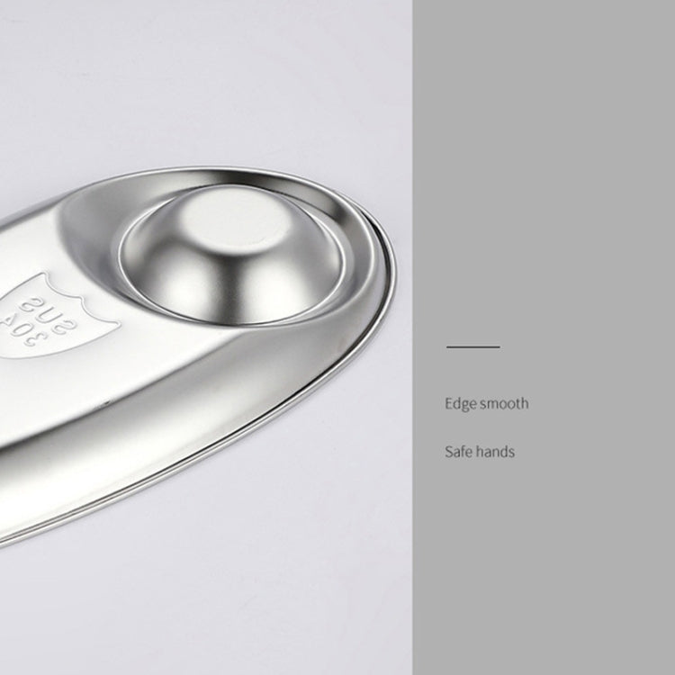 2 PCS Stainless Steel Seasoning Plate Split Plate Sauce Plate Hotel Barbecue Snack Plate Small
