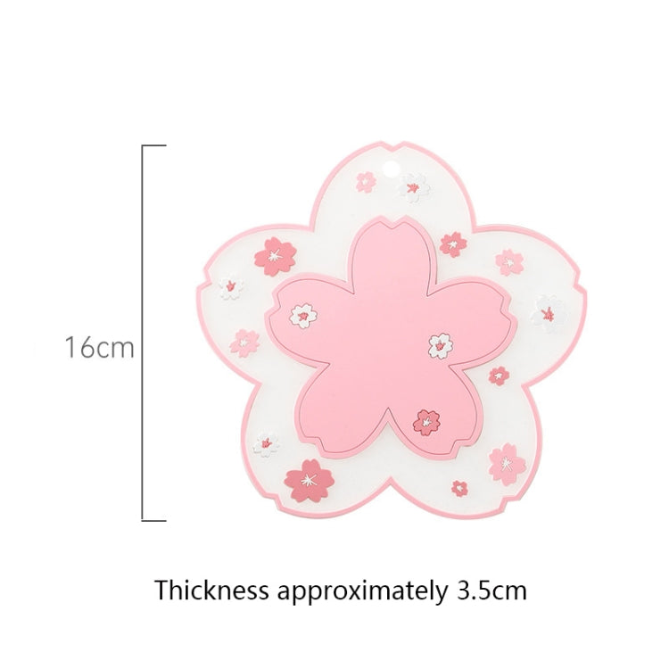 3 PCS Home Cherry Blossoms Silicone Table Mat Non-Slip Mat Insulation Mat, Specification: Powder Pot Pad