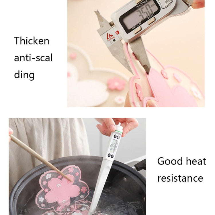 3 PCS Home Cherry Blossoms Silicone Table Mat Non-Slip Mat Insulation Mat, Specification: Powder Pot Pad