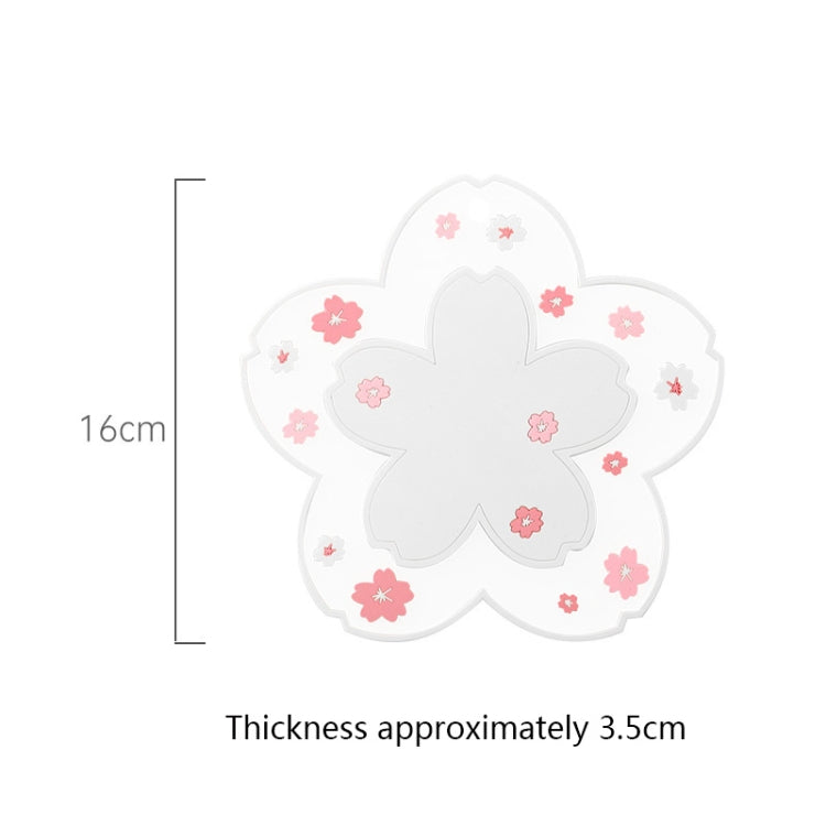 3 PCS Home Cherry Blossoms Silicone Table Mat Non-Slip Mat Insulation Mat, Specification: White Pot Pad